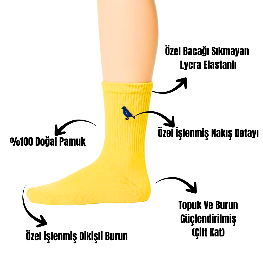 AYDK™ Premium Çorap – Taraftar Nakışlı 6’lı Çorap Seti