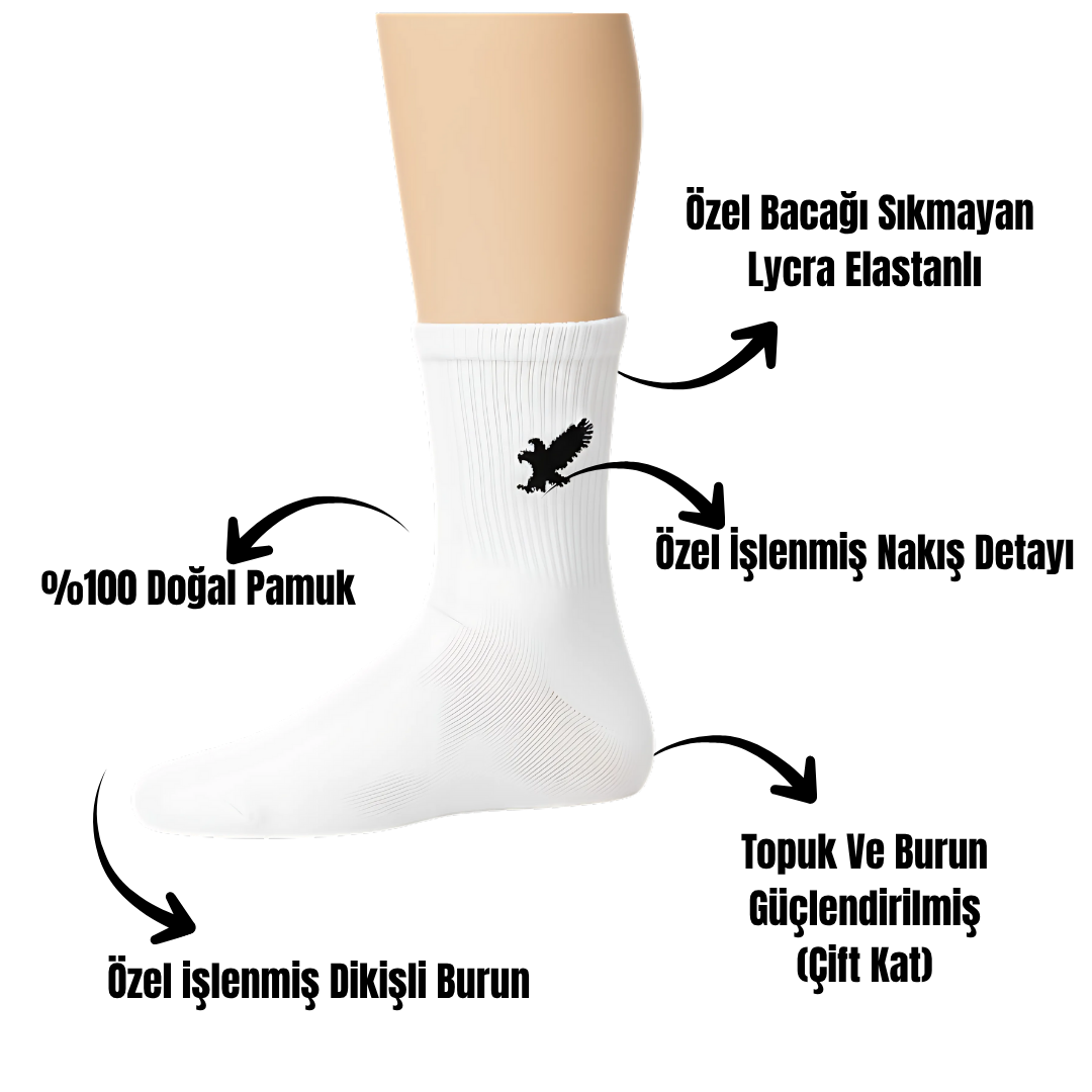 AYDK™ Premium Çorap – Taraftar Nakışlı 6’lı Çorap Seti