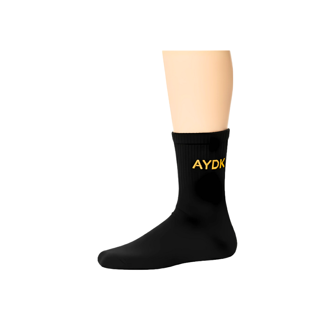 AYDK™ Premium Çorap – Kişiye Özel Nakışlı 6’lı Siyah Çorap Seti