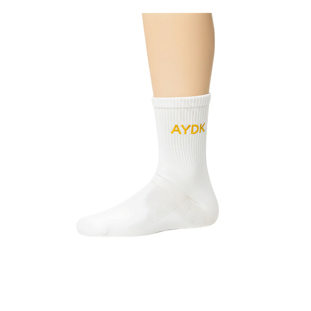 AYDK™ Premium Çorap – Kişiye Özel Nakışlı 6’lı Beyaz Çorap Seti