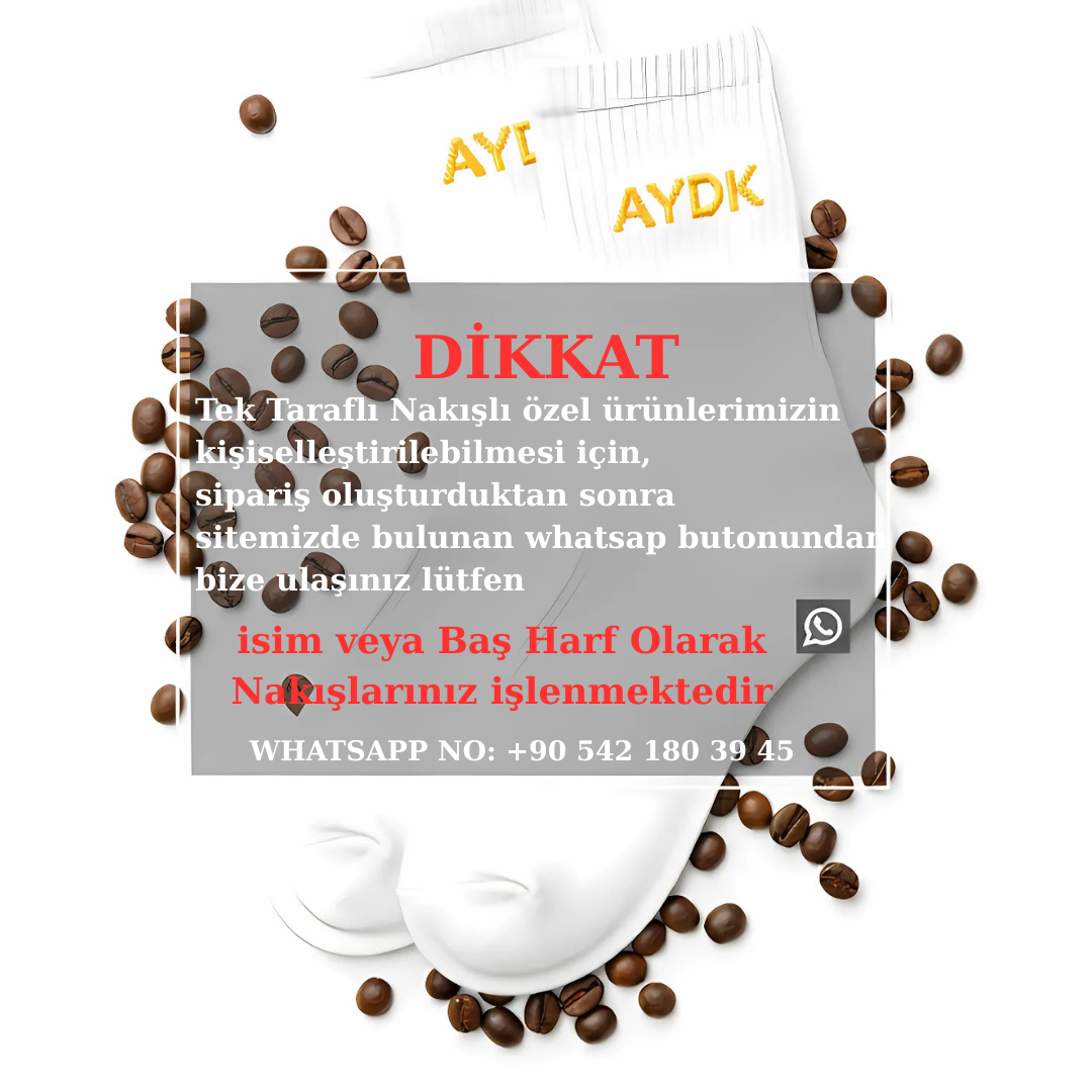 AYDK™ Premium Çorap – Kişiye Özel Nakışlı 6’lı Beyaz Çorap Seti
