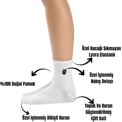 AYDK™ Premium Çorap – Labubu Nakışlı 6’lı Çorap Seti