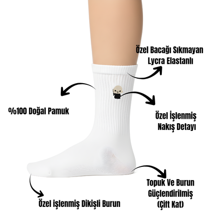 AYDK™ Premium Çorap – Harry Potter Nakışlı 6’lı Çorap Seti