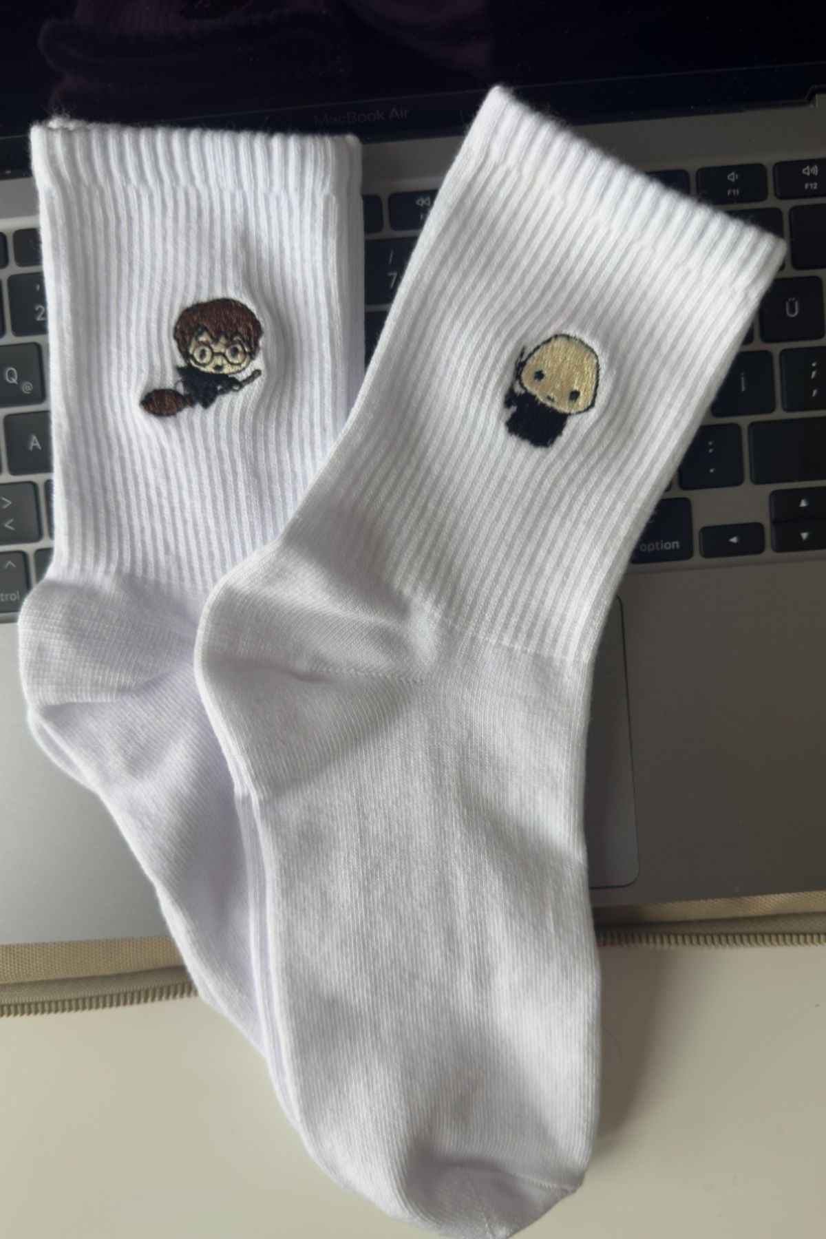 2Çift Harry Potter Lord Voldemort Koleksiyonluk Beyaz Yazlık Kışlık Soket Pamuklu Unisex Soket Çorap Seti