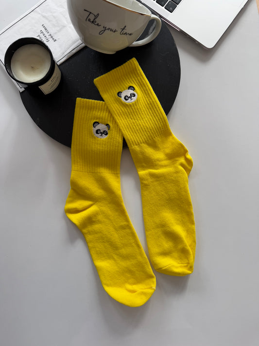 Sarı Panda Nakışlı