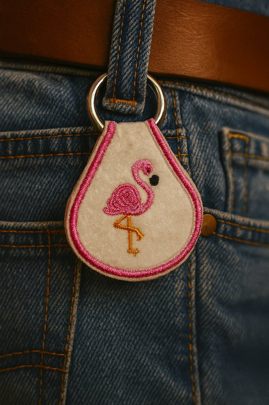 Flamingo Nakışlı Anahtarlık